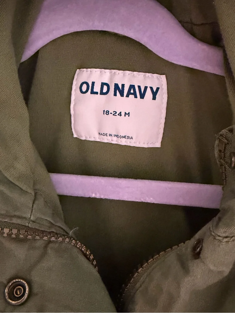 Old Navy Olive Hooded Kids Jacket - Green Utility Coat